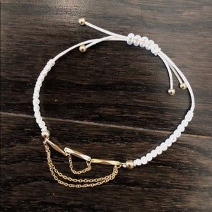BRAND NEW White Twine Bracelet with Gold Accents